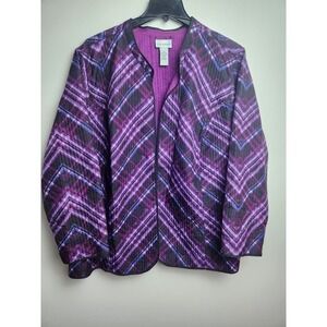 Catherines reversible Quilted jacket Berry Pink Plaid 4X spring